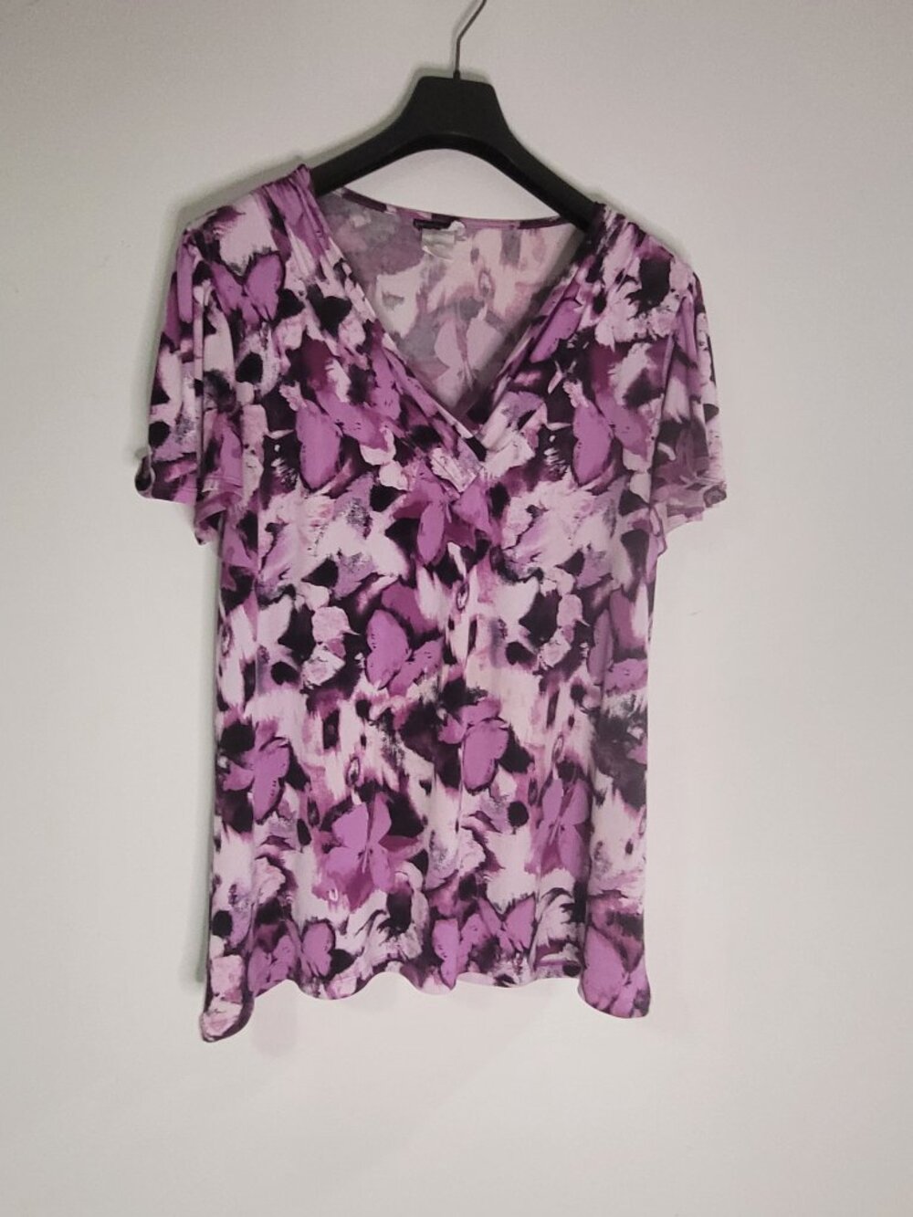 Jones New York Easy Dressing Women’s Blouse Size 2X Purple Floral Top